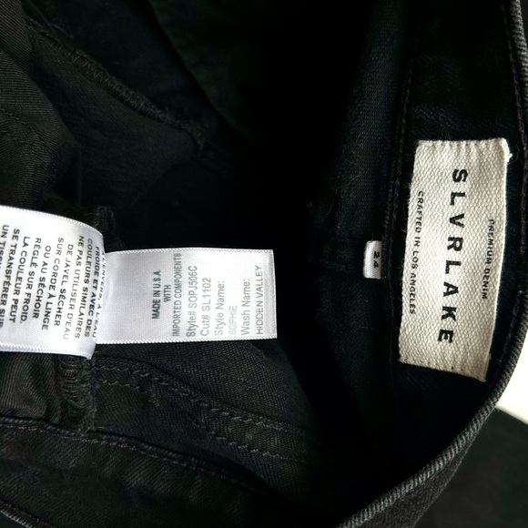 SLVRLAKE Sophie Straight Leg Jean Black Hidden Valley Wash Size 24 - Picture 9 of 9